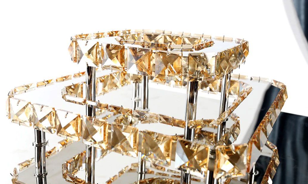 Lampa Sufitowa Kryształowa Plafon LED 24W Kwadratowa APP409-C APP410-C