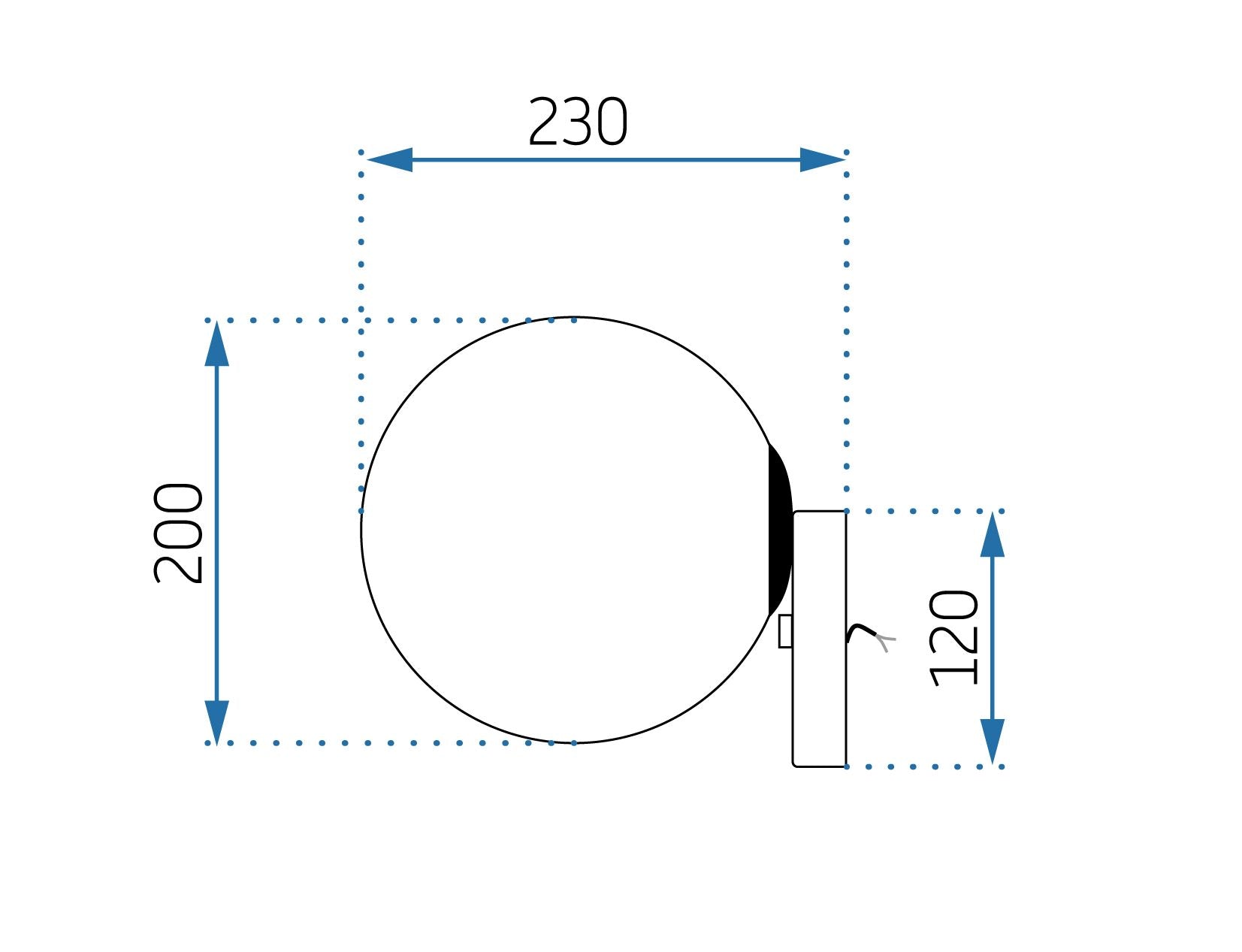 Lampa Ścienna Kinkiet Szklana Kula APP949-1W Czarna