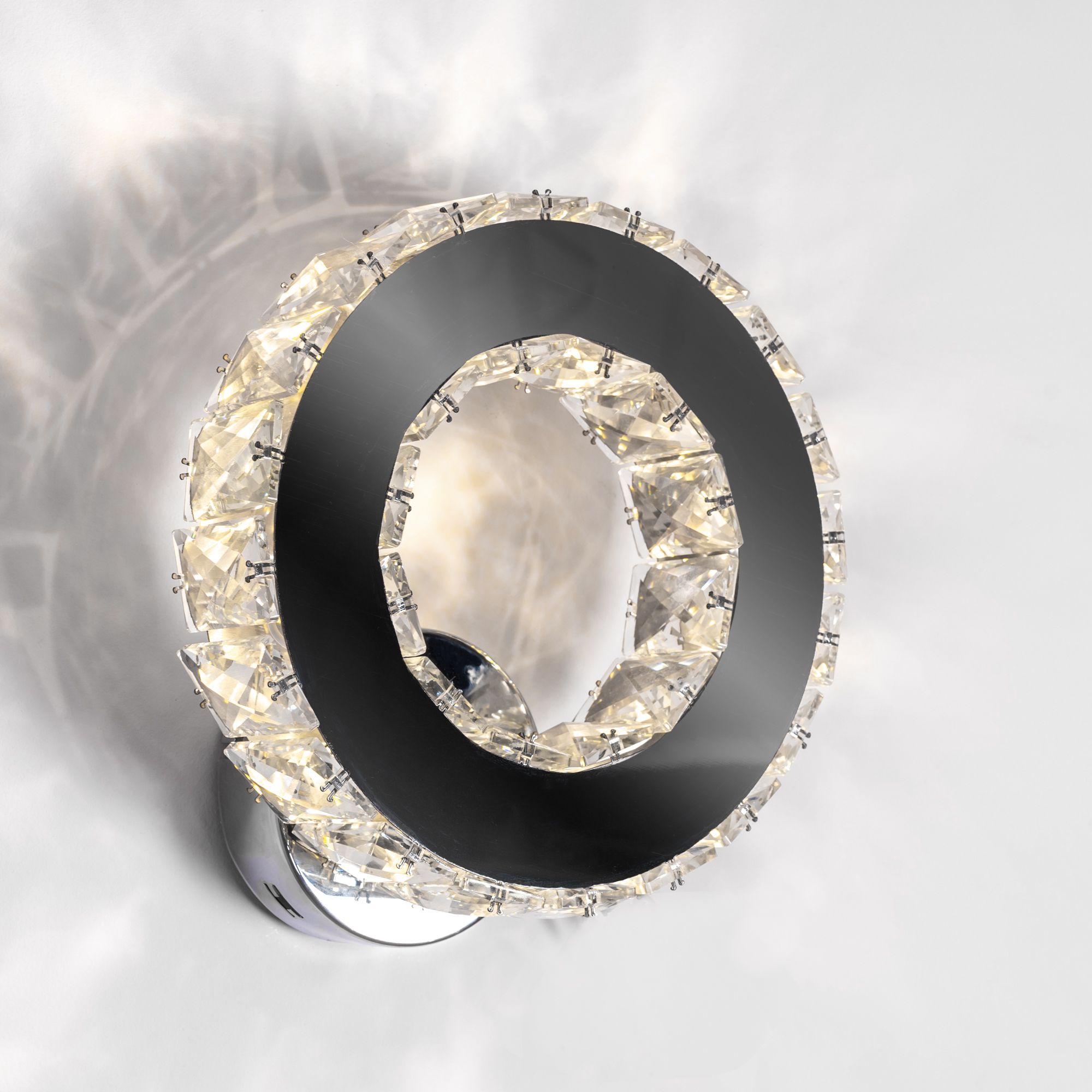 Lampa ścienna kinkiet kryształowy led okrągły APP413-W APP414-W