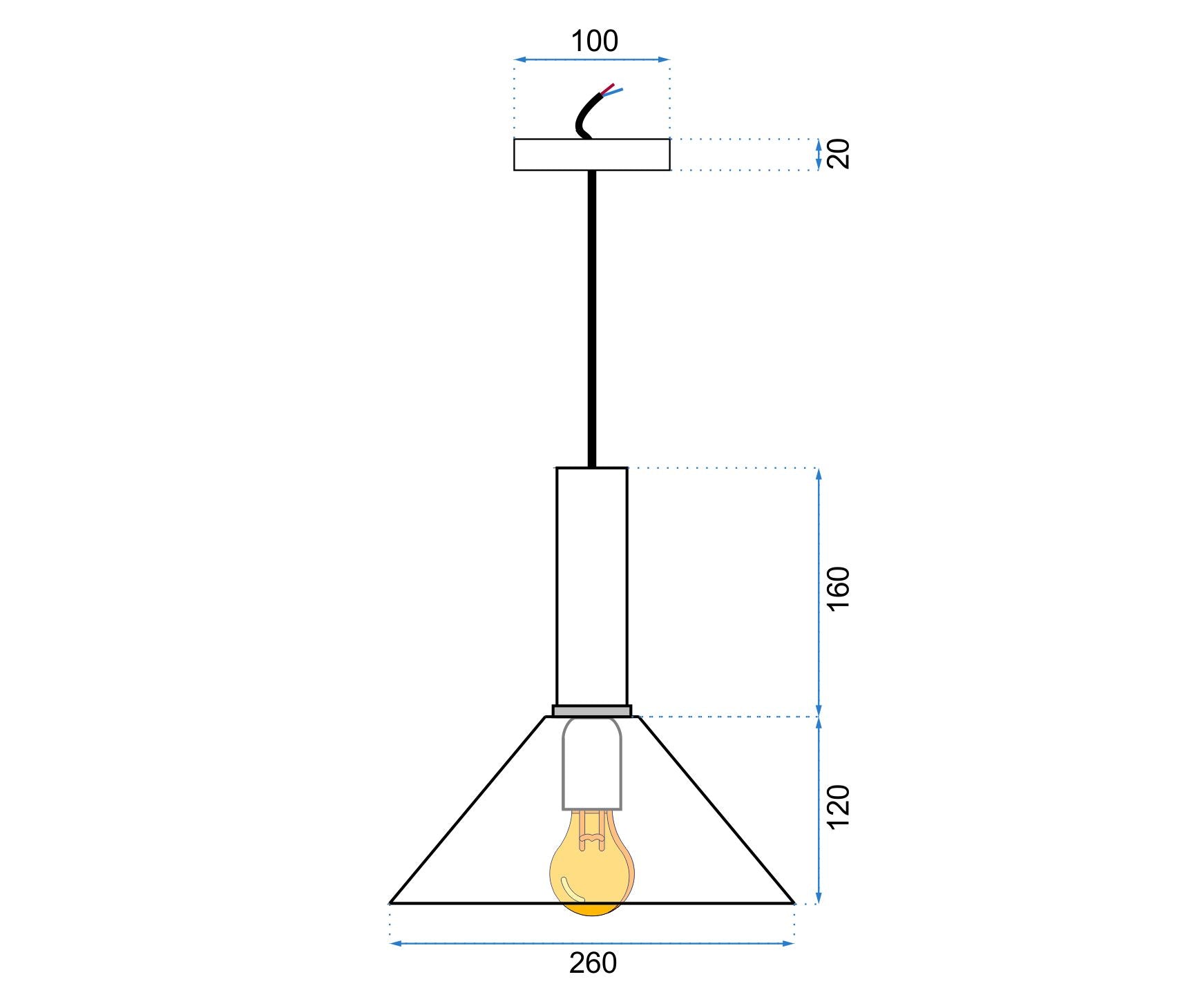 Lampa wisząca  OSTI D APP135-1CP Niebieska