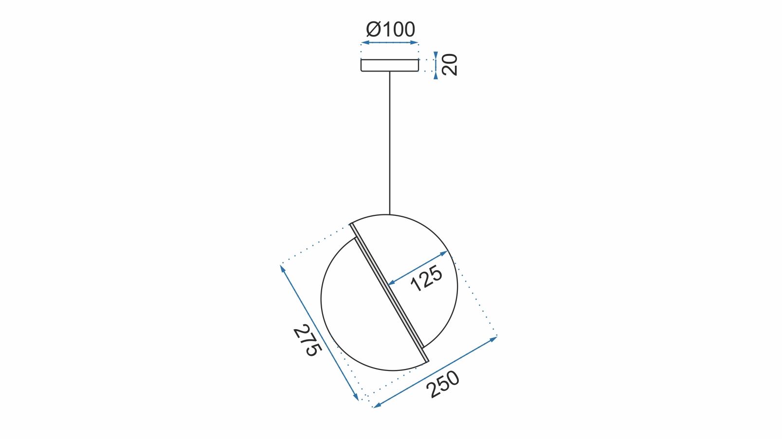 Lampa Sufitowa Wisząca Akrylowa Kula  APP481-1CP Biała
